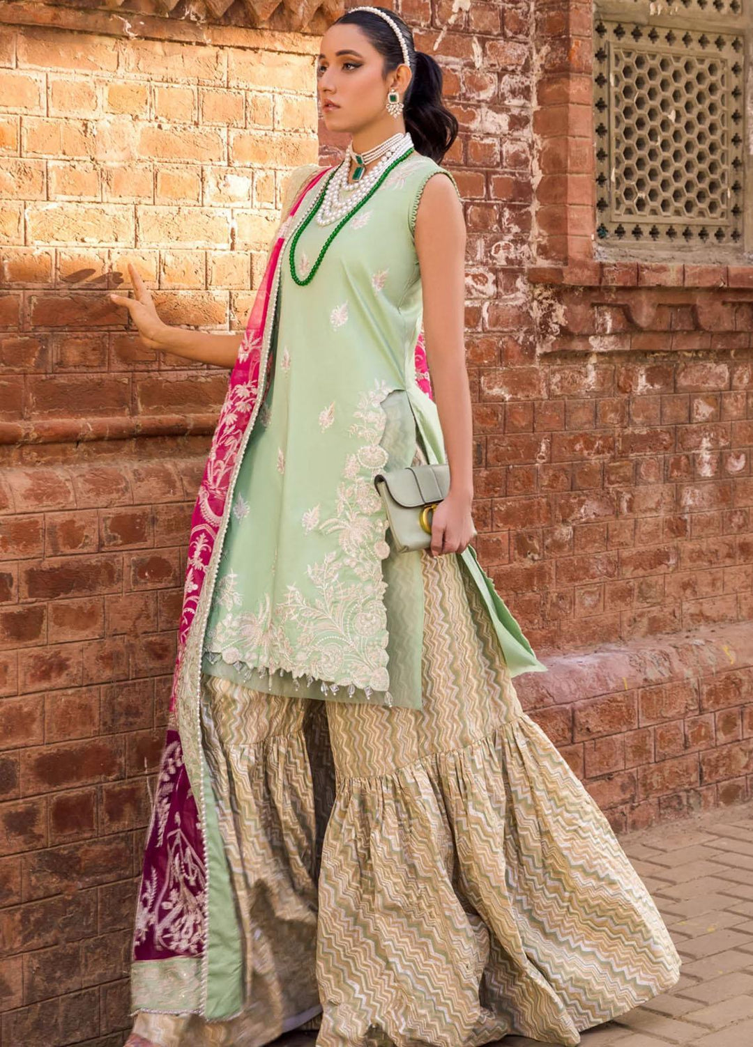 Rang Munch By Maryum N Maria Embroidered Lawn Suits Unstitched 4 Piece MNM23RM MLFD-083 Margarita - Luxury Summer Collection