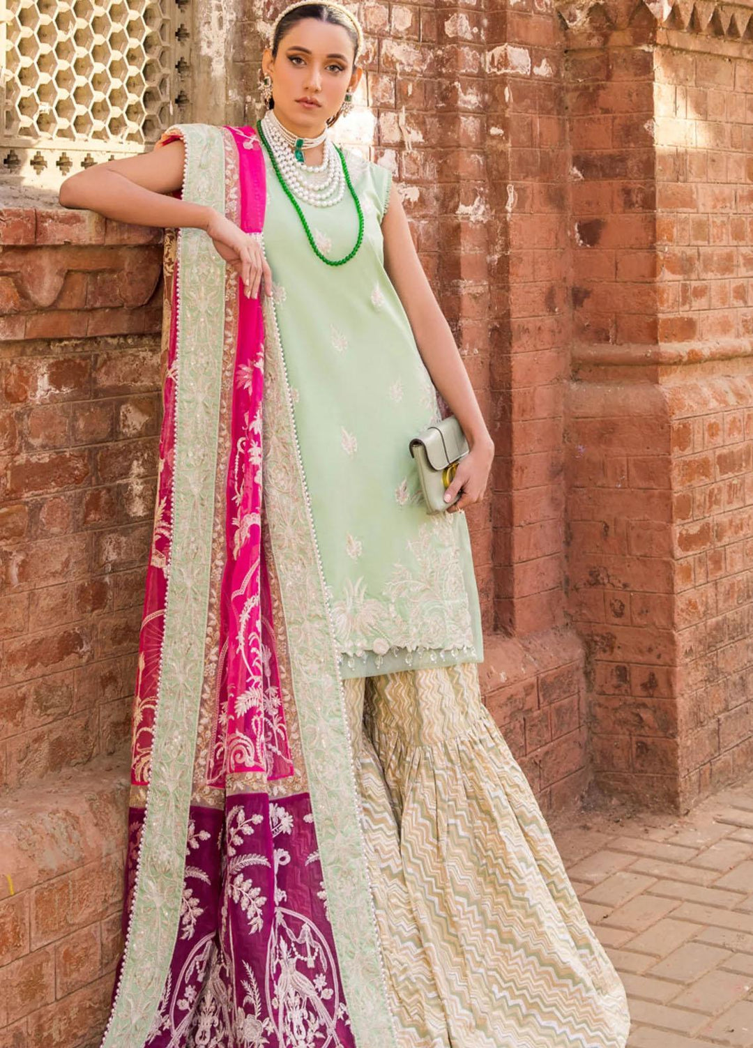 Rang Munch By Maryum N Maria Embroidered Lawn Suits Unstitched 4 Piece MNM23RM MLFD-083 Margarita - Luxury Summer Collection