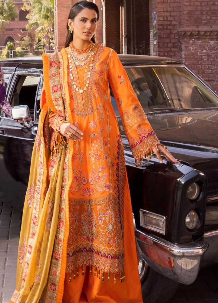 Rang Munch By Maryum N Maria Embroidered Lawn Suits Unstitched 3 Piece MNM23RM MLFD-085 Morange - Luxury Summer Collection