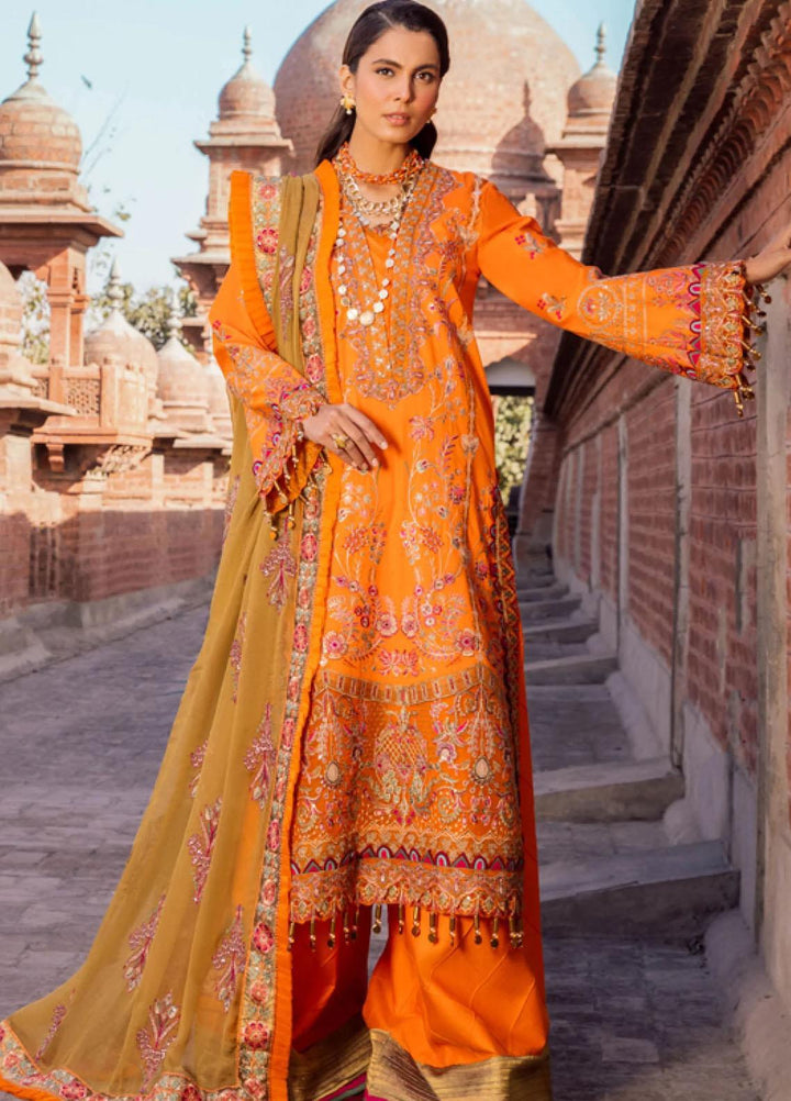 Rang Munch By Maryum N Maria Embroidered Lawn Suits Unstitched 3 Piece MNM23RM MLFD-085 Morange - Luxury Summer Collection