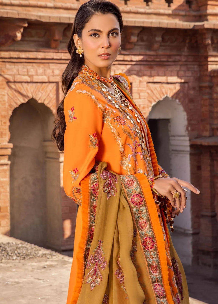 Rang Munch By Maryum N Maria Embroidered Lawn Suits Unstitched 3 Piece MNM23RM MLFD-085 Morange - Luxury Summer Collection