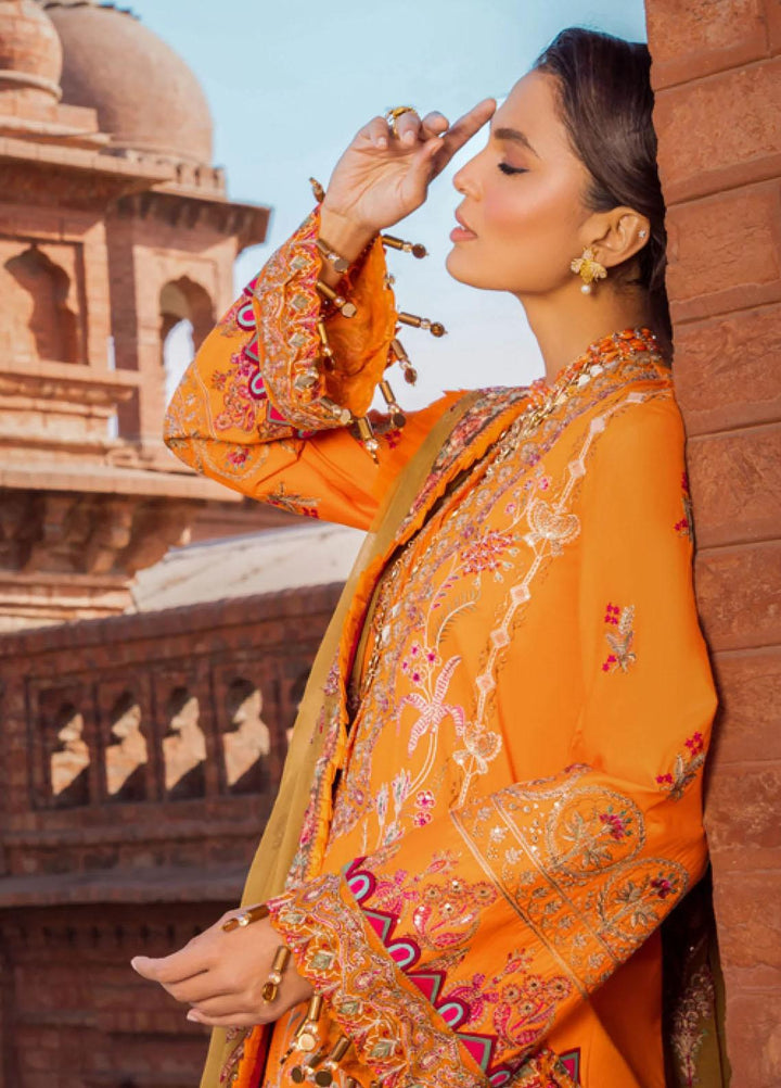 Rang Munch By Maryum N Maria Embroidered Lawn Suits Unstitched 3 Piece MNM23RM MLFD-085 Morange - Luxury Summer Collection