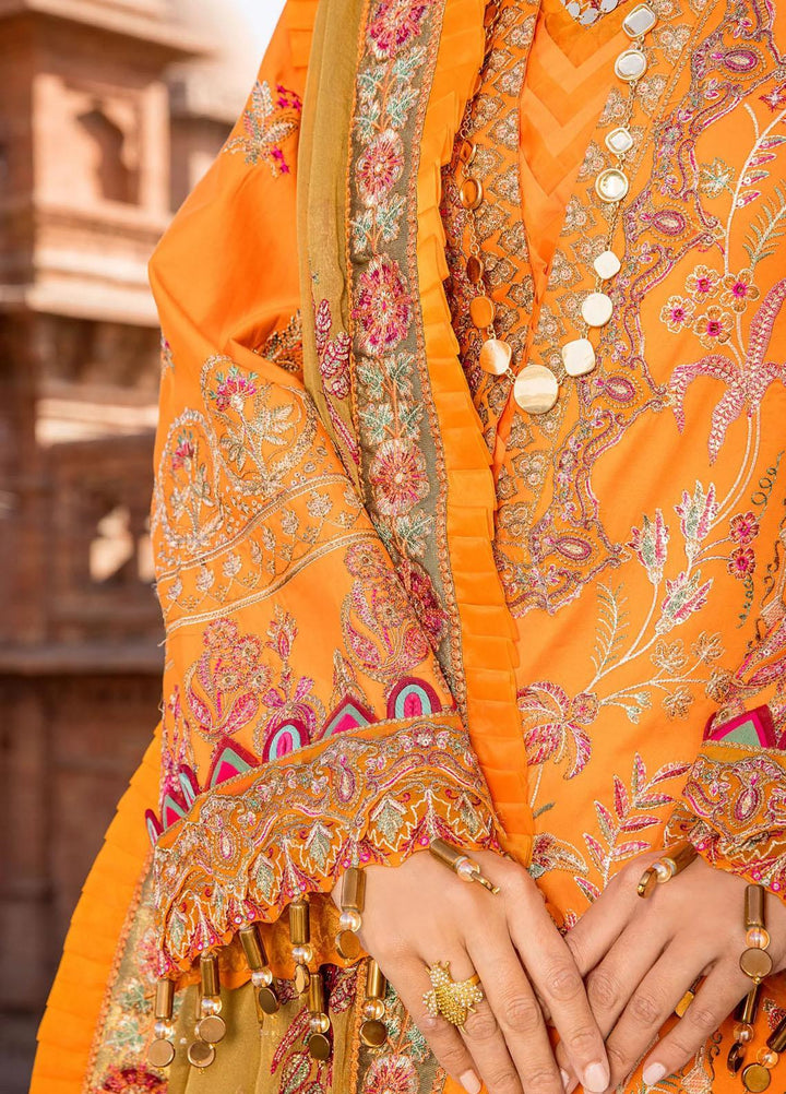 Rang Munch By Maryum N Maria Embroidered Lawn Suits Unstitched 3 Piece MNM23RM MLFD-085 Morange - Luxury Summer Collection