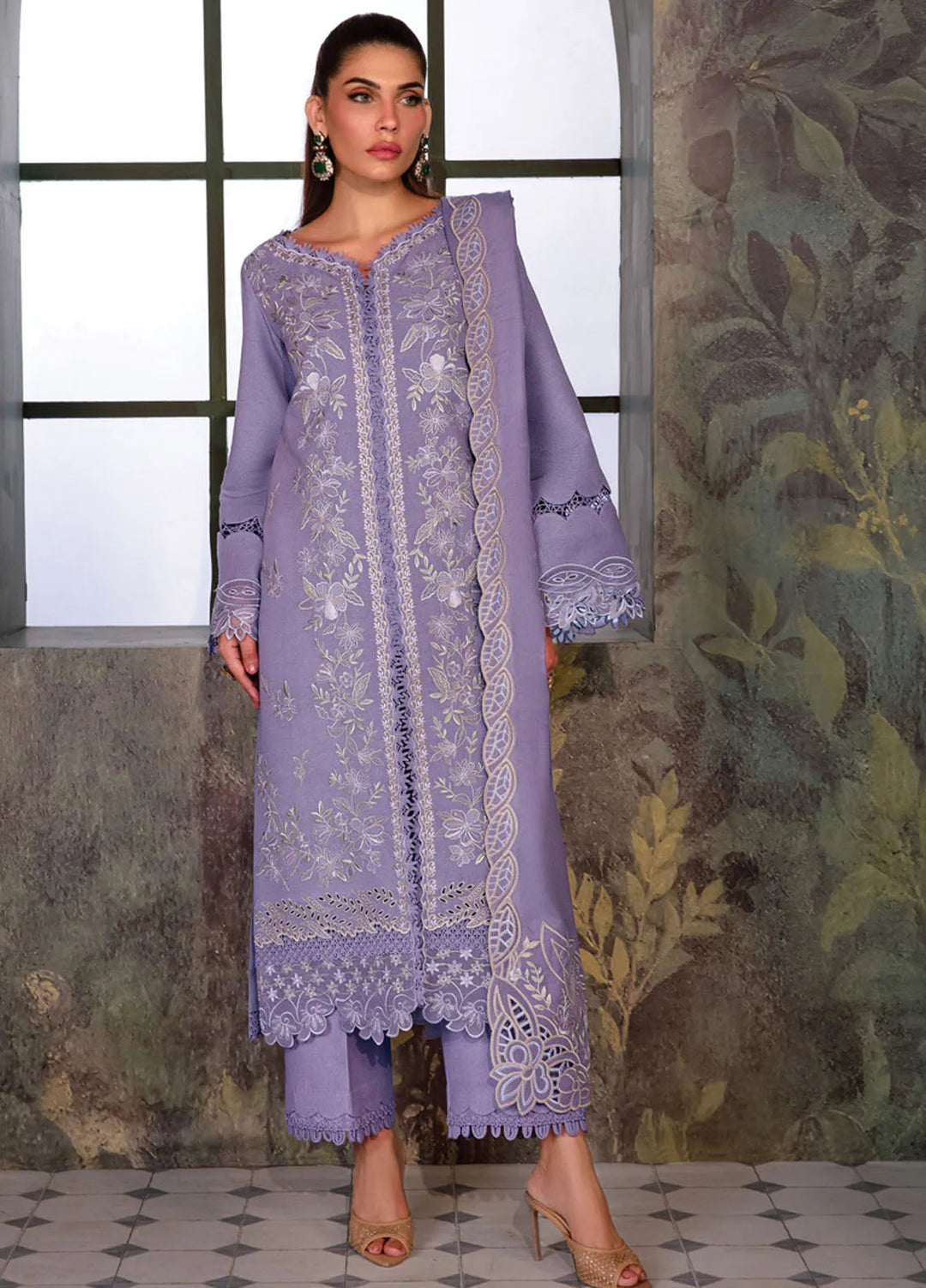 Rang Rasiya Embroidered Karandi Suit Unstitched 3 Piece D-08 Latte - Winter Collection