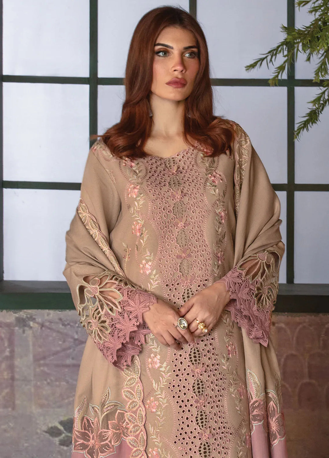 Rang Rasiya Embroidered Karandi Suit Unstitched 3 Piece D-09 Cappuccino - Winter Collection