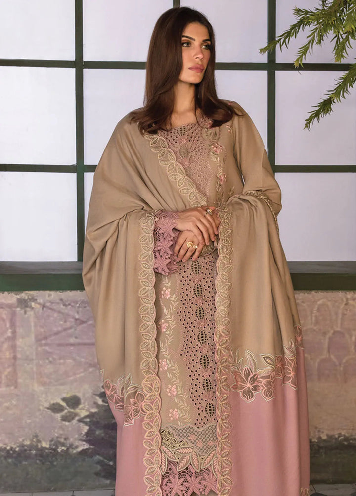 Rang Rasiya Embroidered Karandi Suit Unstitched 3 Piece D-09 Cappuccino - Winter Collection