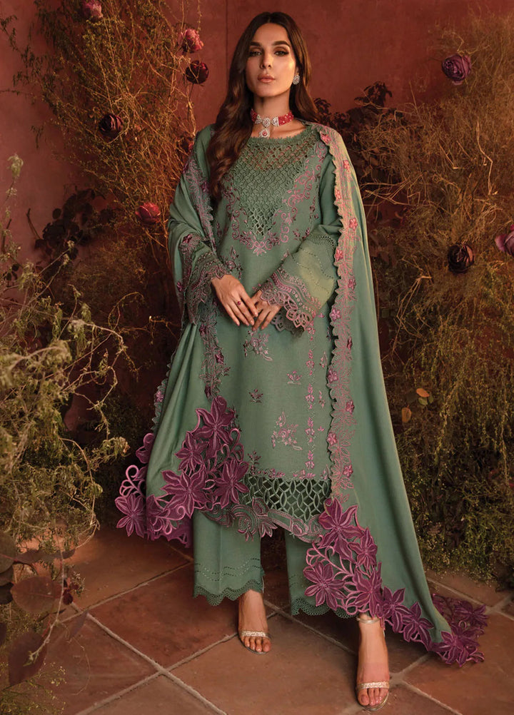 Rang Rasiya Embroidered Karandi Suit Unstitched 3 Piece D-12 Mint - Winter Collection