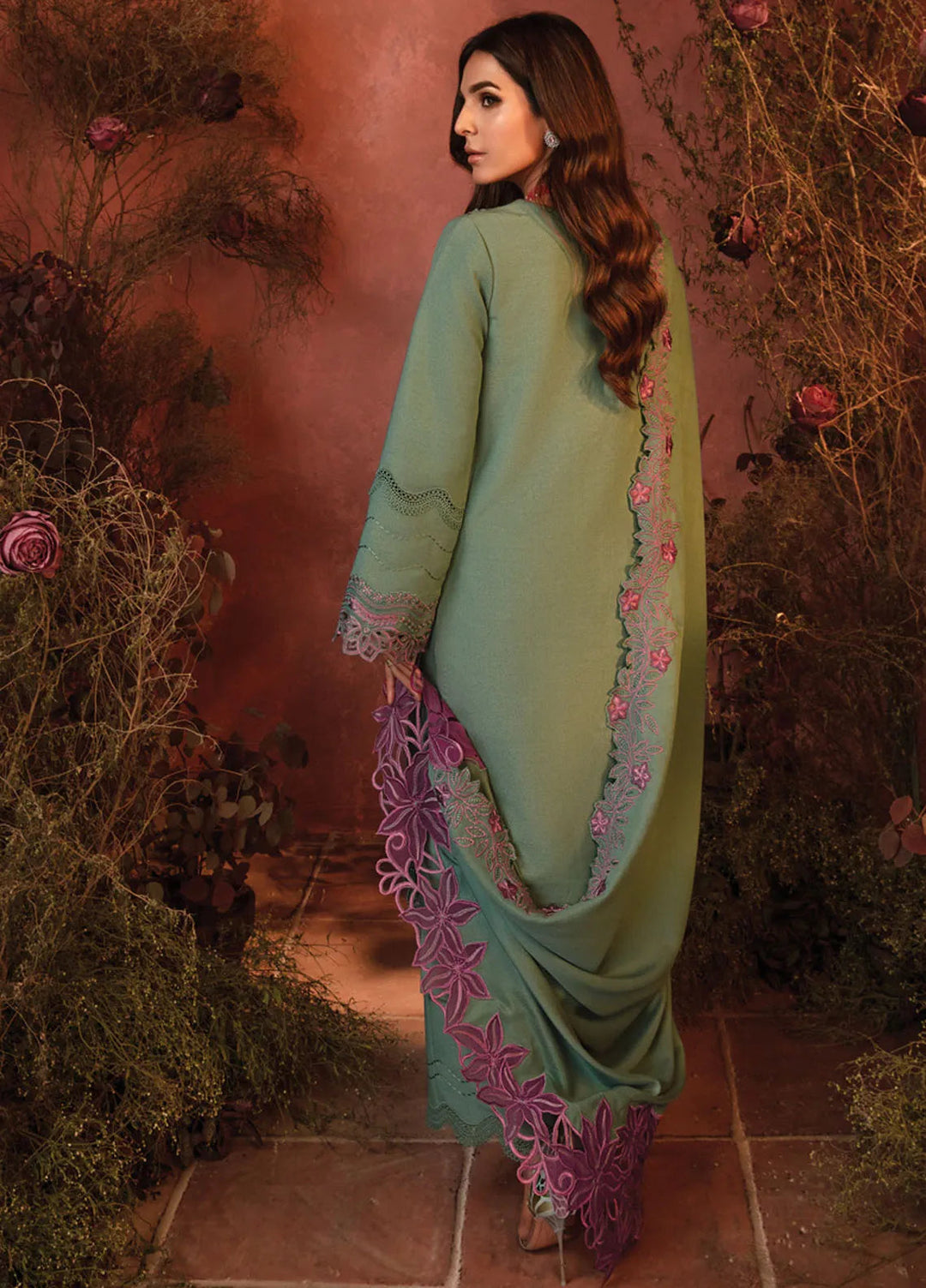 Rang Rasiya Embroidered Karandi Suit Unstitched 3 Piece D-12 Mint - Winter Collection
