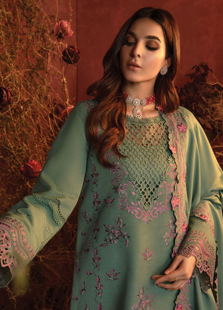 Rang Rasiya Embroidered Karandi Suit Unstitched 3 Piece D-12 Mint - Winter Collection