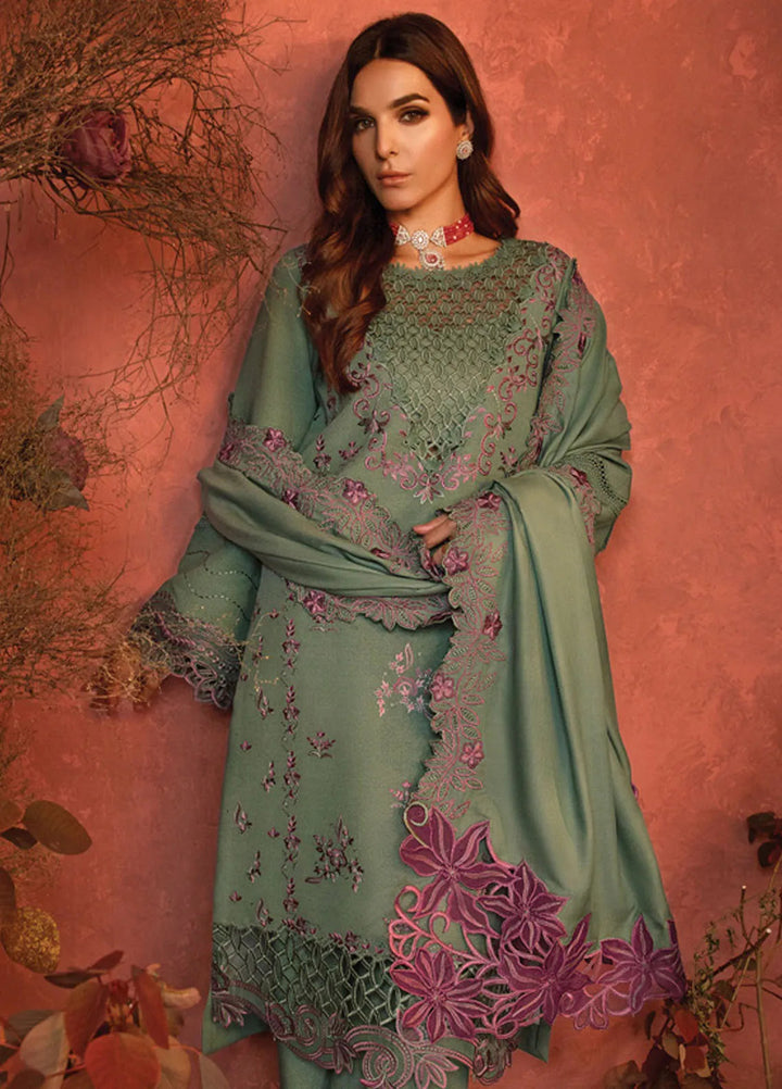 Rang Rasiya Embroidered Karandi Suit Unstitched 3 Piece D-12 Mint - Winter Collection