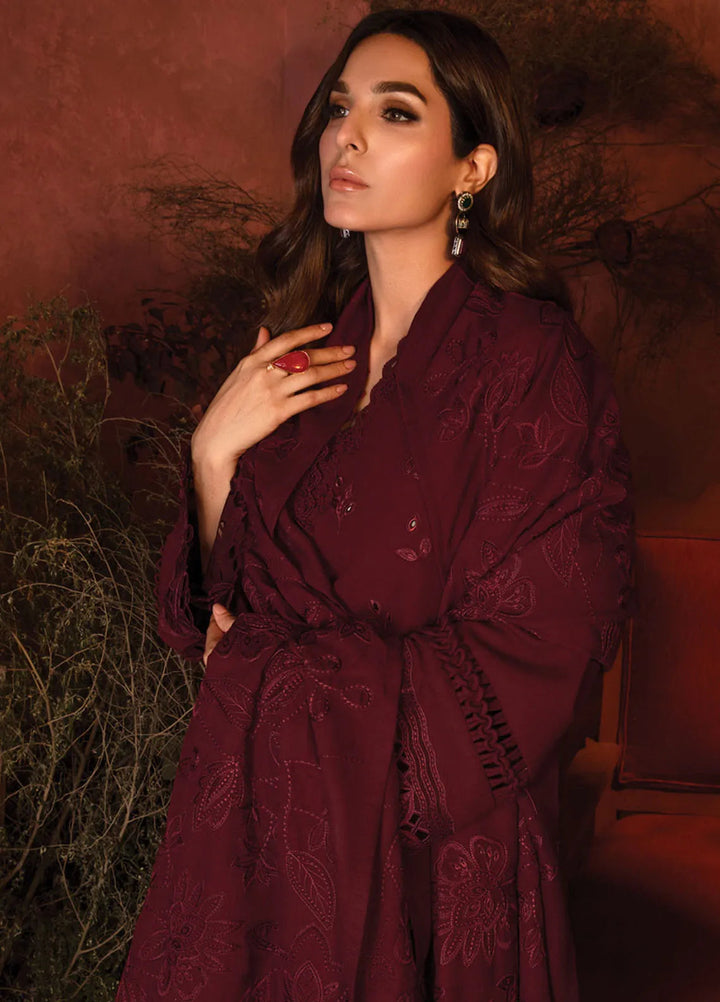 Rang Rasiya Embroidered Karandi Suit Unstitched 3 Piece D-13 Rose - Winter Collection