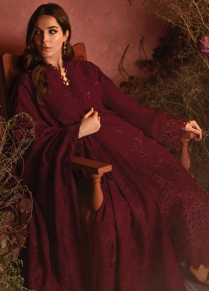 Rang Rasiya Embroidered Karandi Suit Unstitched 3 Piece D-13 Rose - Winter Collection