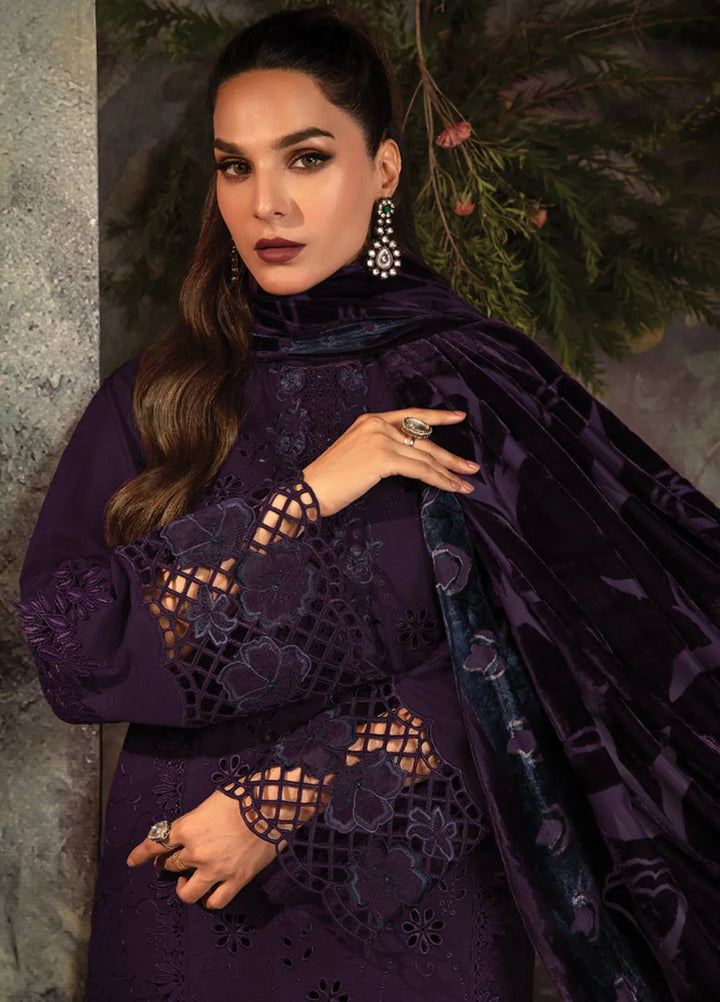 Rang Rasiya Embroidered Khaddar Suit Unstitched 3 Piece D-01 Mocha - Winter Collection