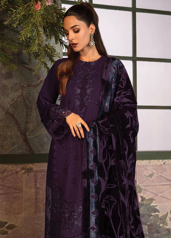 Rang Rasiya Embroidered Khaddar Suit Unstitched 3 Piece D-01 Mocha - Winter Collection