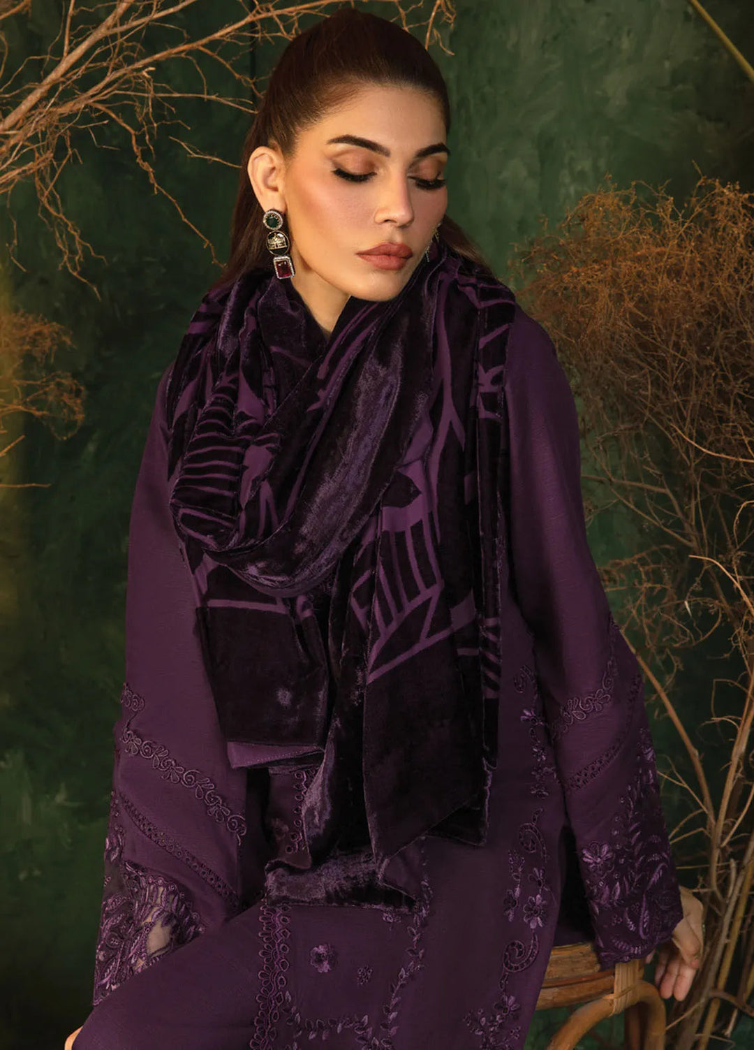 Rang Rasiya Embroidered Khaddar Suit Unstitched 3 Piece D-02 Cortado - Winter Collection