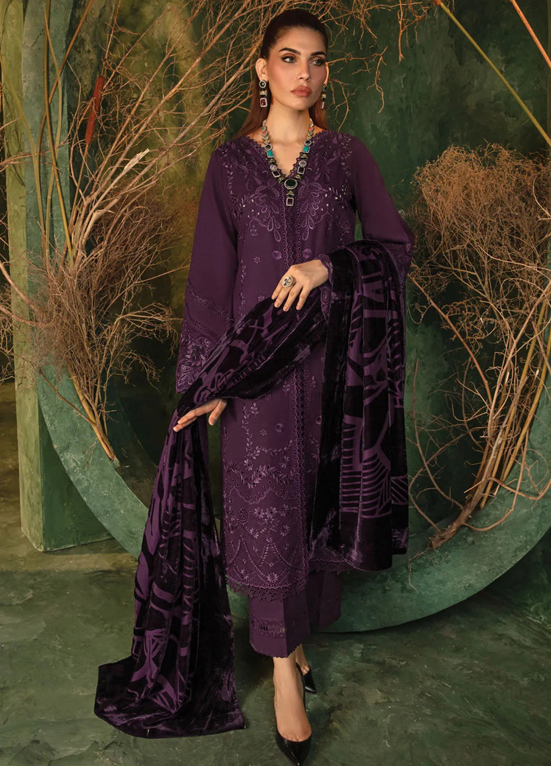 Rang Rasiya Embroidered Khaddar Suit Unstitched 3 Piece D-02 Cortado - Winter Collection