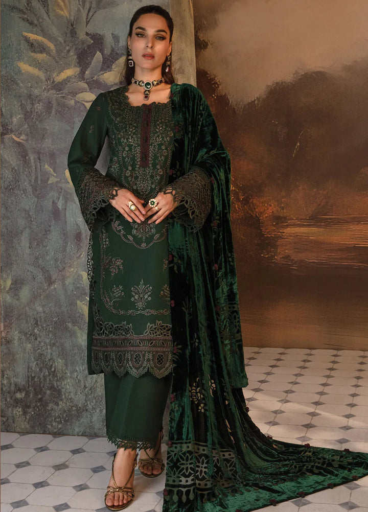 Rang Rasiya Embroidered Khaddar Suit Unstitched 3 Piece D-06 Matcha - Winter Collection