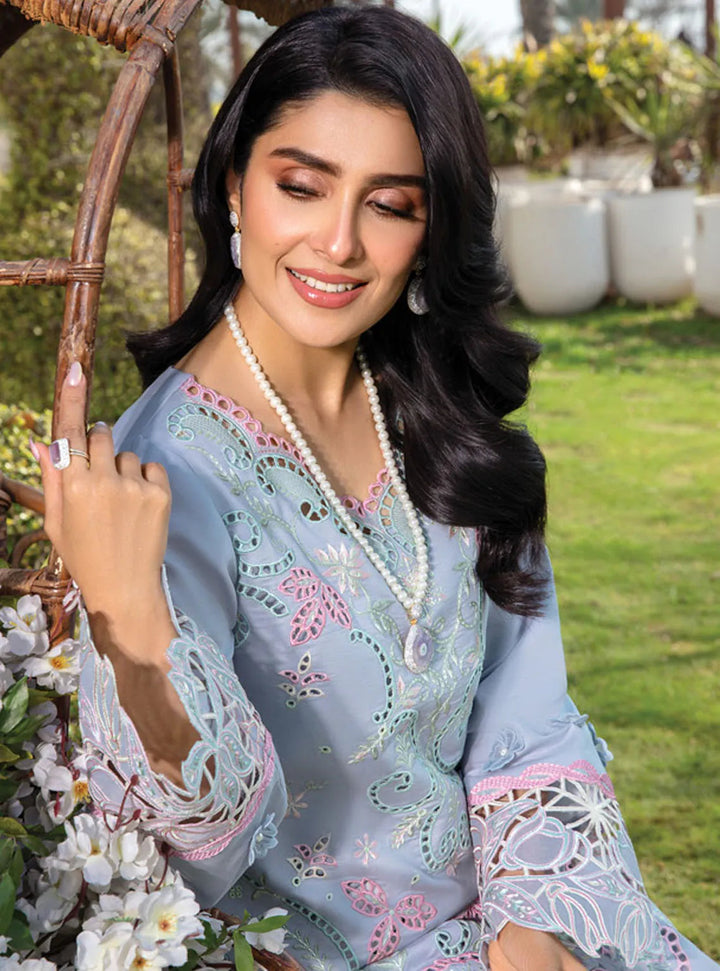 Rang Rasiya Embroidered Lawn Suits Unstitched 3 Piece RR24PE D-01 Mehrmah - Summer Eid Collection