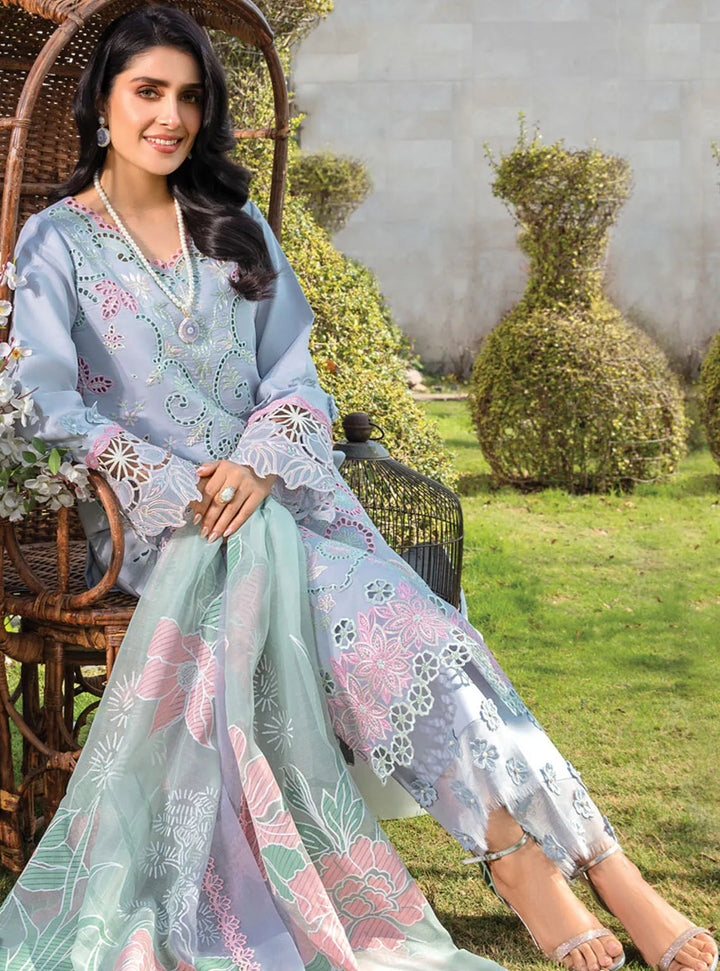 Rang Rasiya Embroidered Lawn Suits Unstitched 3 Piece RR24PE D-01 Mehrmah - Summer Eid Collection