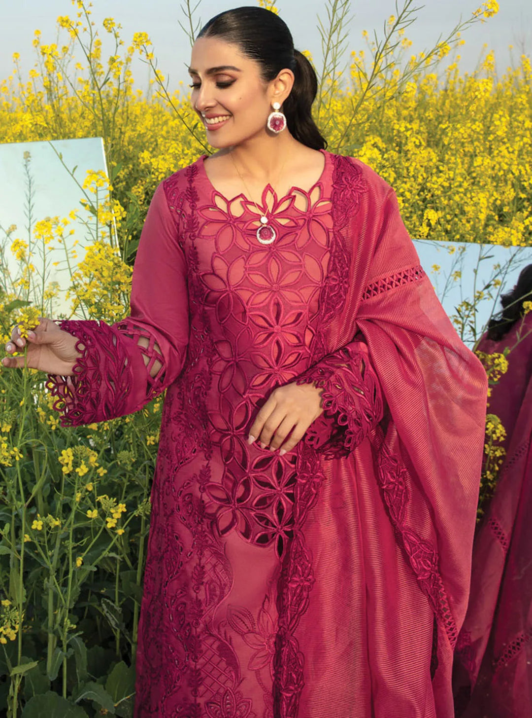 Rang Rasiya Embroidered Lawn Suits Unstitched 3 Piece RR24PE D-05 Maya - Summer Eid Collection