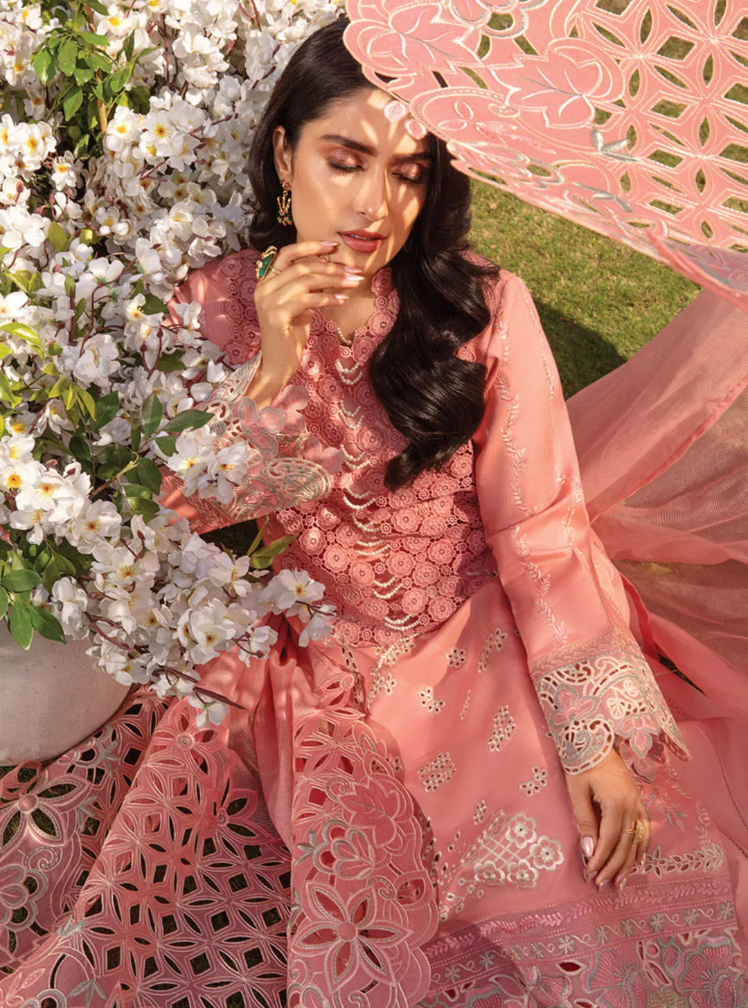 Rang Rasiya Embroidered Lawn Suits Unstitched 3 Piece RR24PE D-07 Parisa - Summer Eid Collection