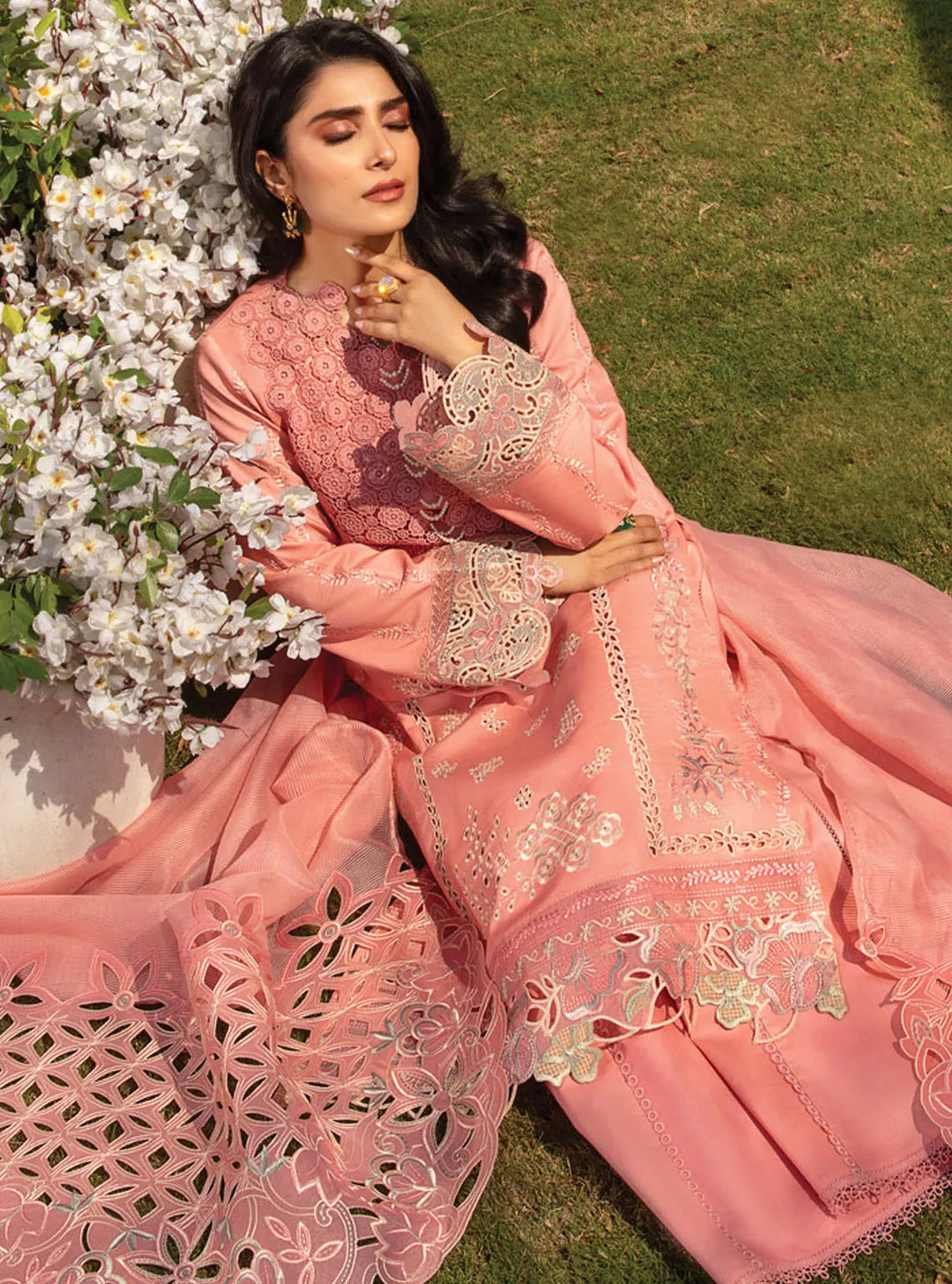 Rang Rasiya Embroidered Lawn Suits Unstitched 3 Piece RR24PE D-07 Parisa - Summer Eid Collection