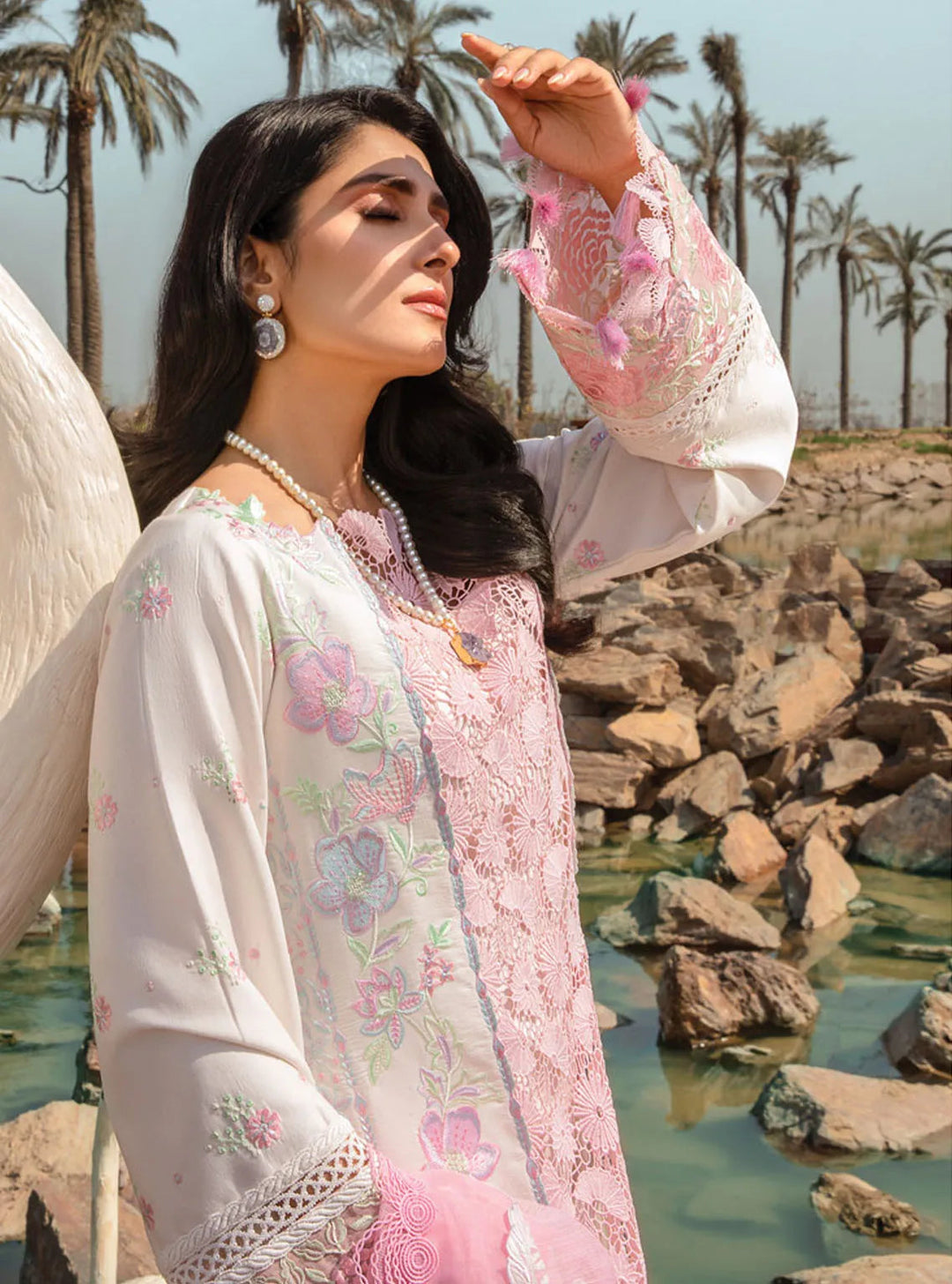 Rang Rasiya Embroidered Lawn Suits Unstitched 3 Piece RR24PE D-12 Hoorain - Summer Eid Collection