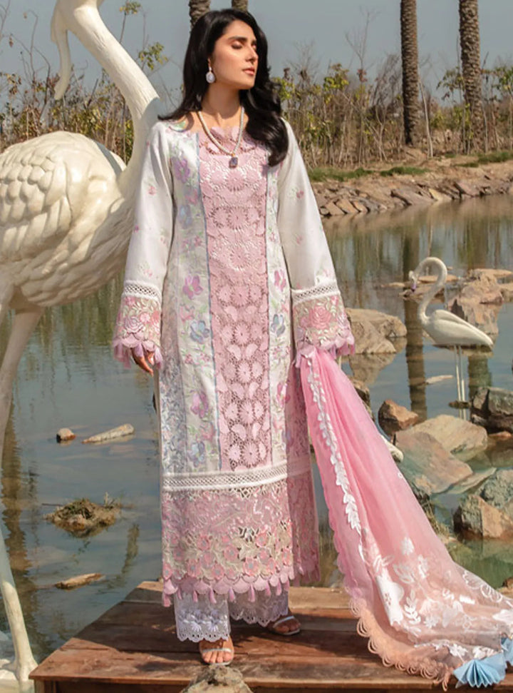 Rang Rasiya Embroidered Lawn Suits Unstitched 3 Piece RR24PE D-12 Hoorain - Summer Eid Collection