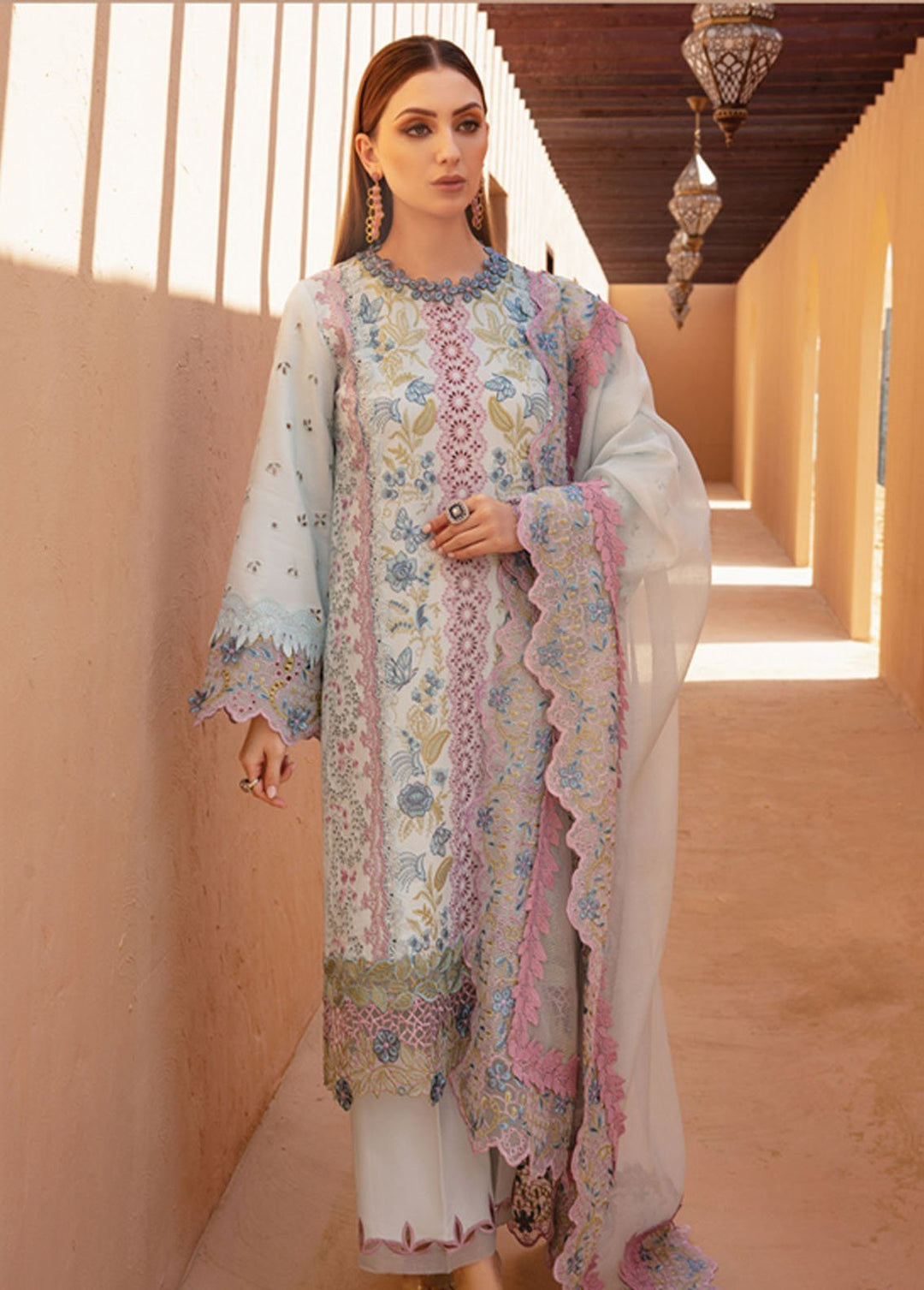 Rang Rasiya Embroidered Lawn Suits Unstitched 3 Piece RR24PS D-02 Parisa - Summer Collection