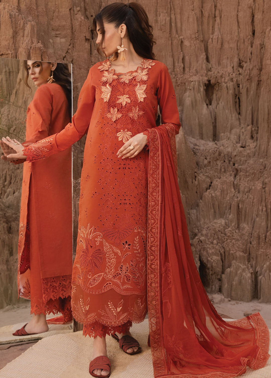 Rang Rasiya Embroidered Lawn Suits Unstitched 3 Piece RR25PE D-03 Mahi - Eid Collection
