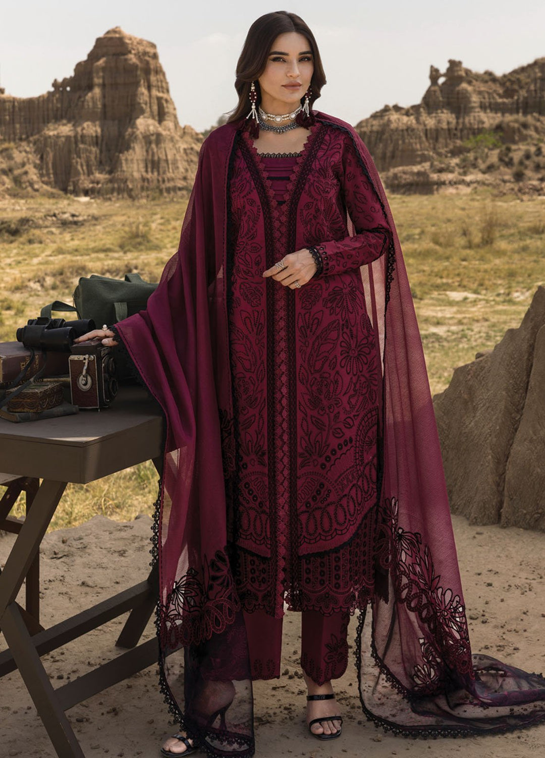 Rang Rasiya Embroidered Lawn Suits Unstitched 3 Piece RR25PE D-07 Maya - Eid Collection