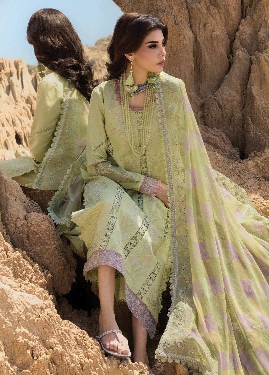 Rang Rasiya Embroidered Lawn Suits Unstitched 3 Piece RR25PE D-10 Rania - Eid Collection