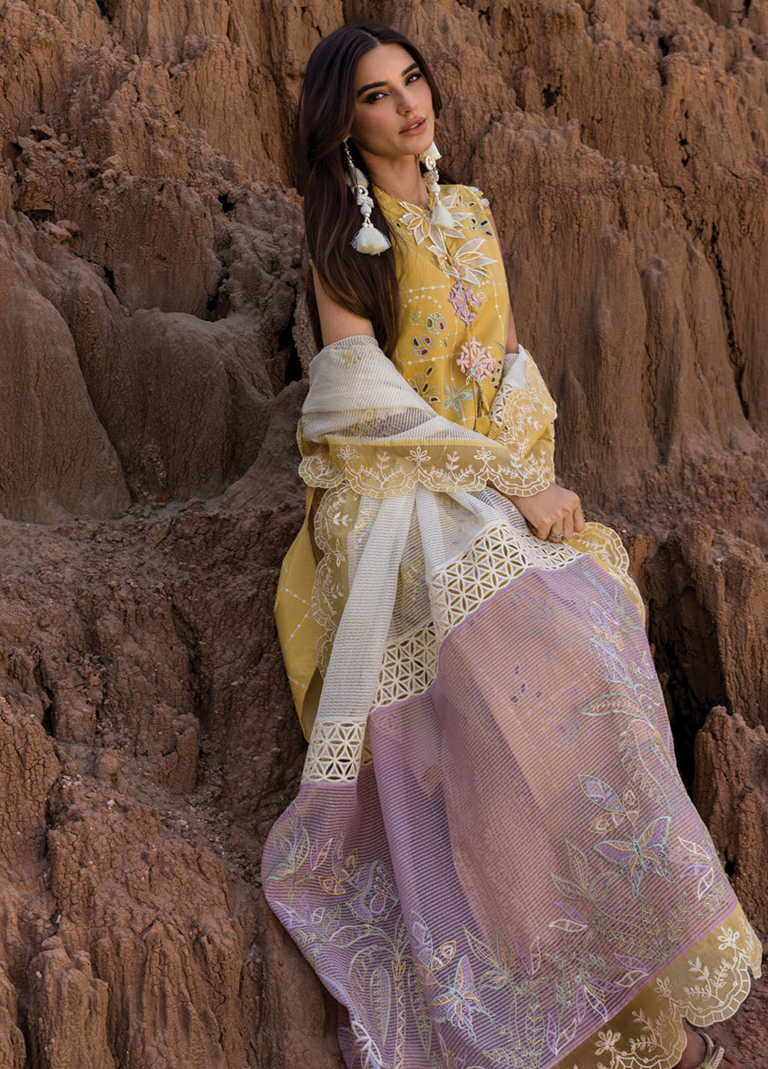 Rang Rasiya Embroidered Lawn Suits Unstitched 3 Piece RR25PE D-11 Nadia - Eid Collection