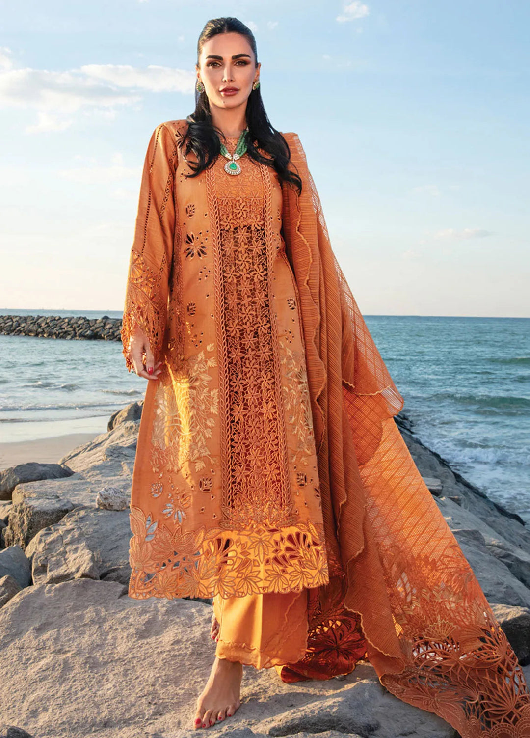 Rang Rasiya Embroidered Lawn Suits Unstitched 3 Piece RR25PS D-12 Zariah - Summer Collection