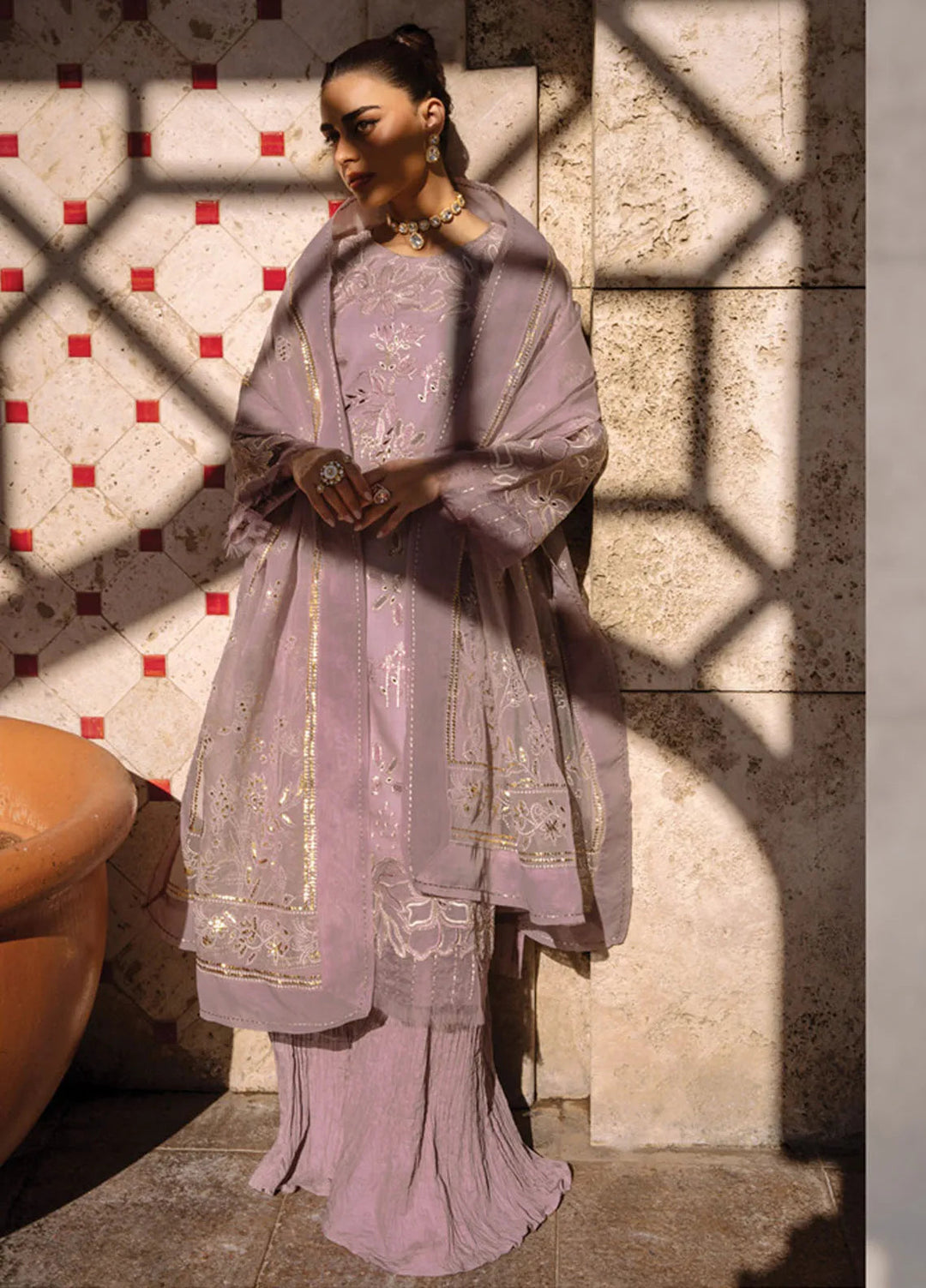 Rang Rasiya Embroidered Lawn Suits Unstitched 3 Piece RR25PS D-14 Parisa - Summer Collection