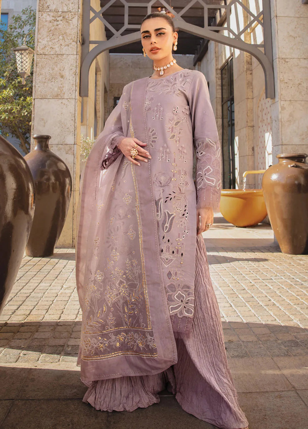 Rang Rasiya Embroidered Lawn Suits Unstitched 3 Piece RR25PS D-14 Parisa - Summer Collection