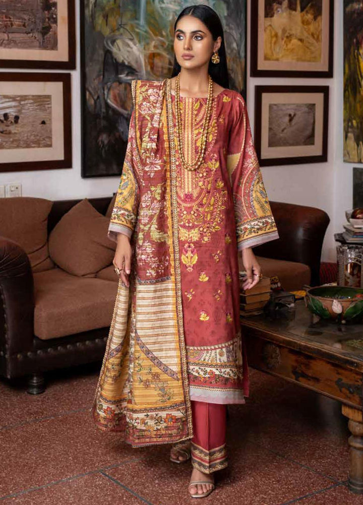 Rang Rasiya Embroidered Dobby Linen Suits Unstitched 3 Piece RR21FW D-635 MIST - Winter Collection