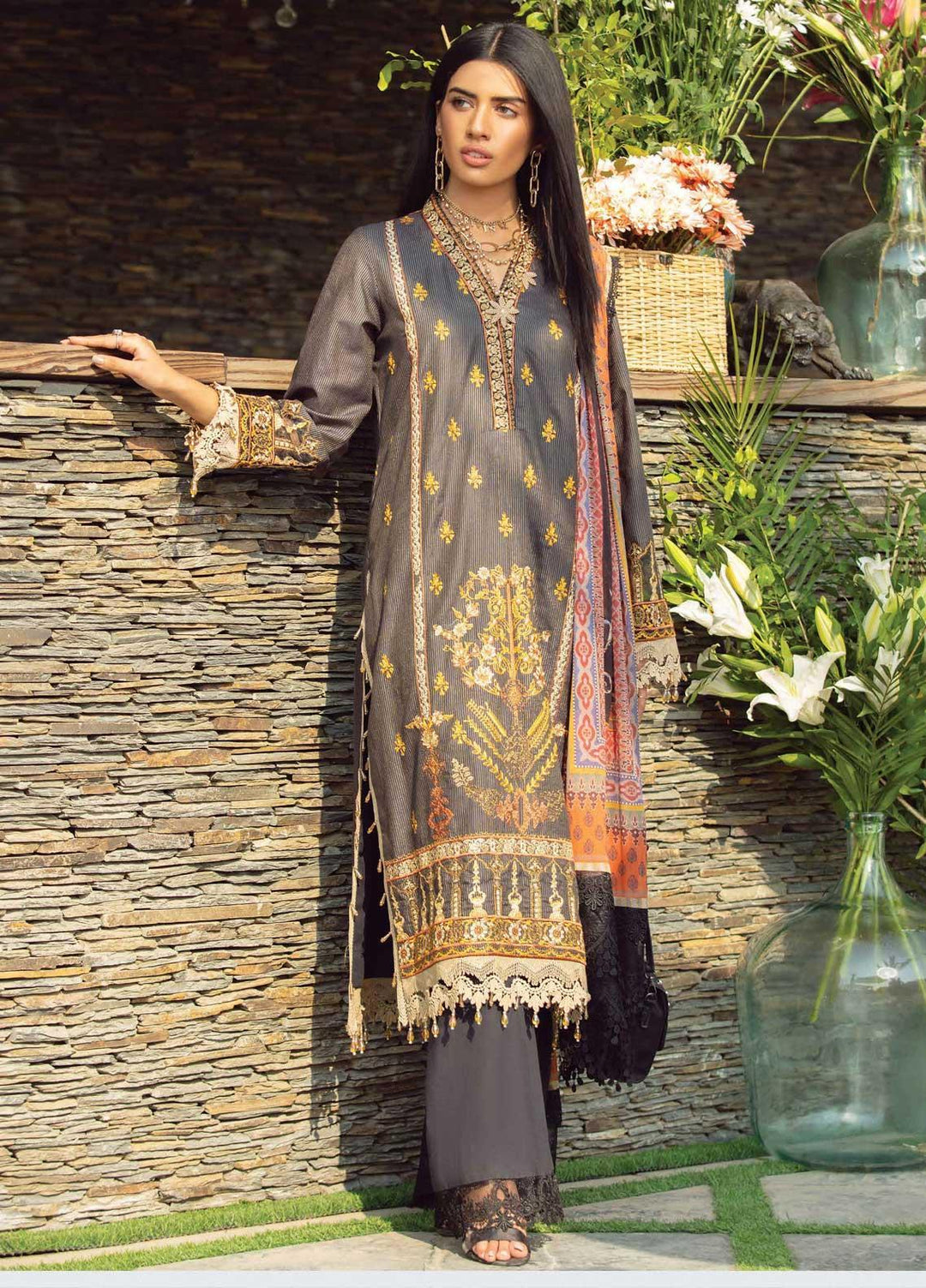 Florence By Rang Rasiya Embroidered Lawn Suits Unstitched 3 Piece RR21F 14 - Summer Collection