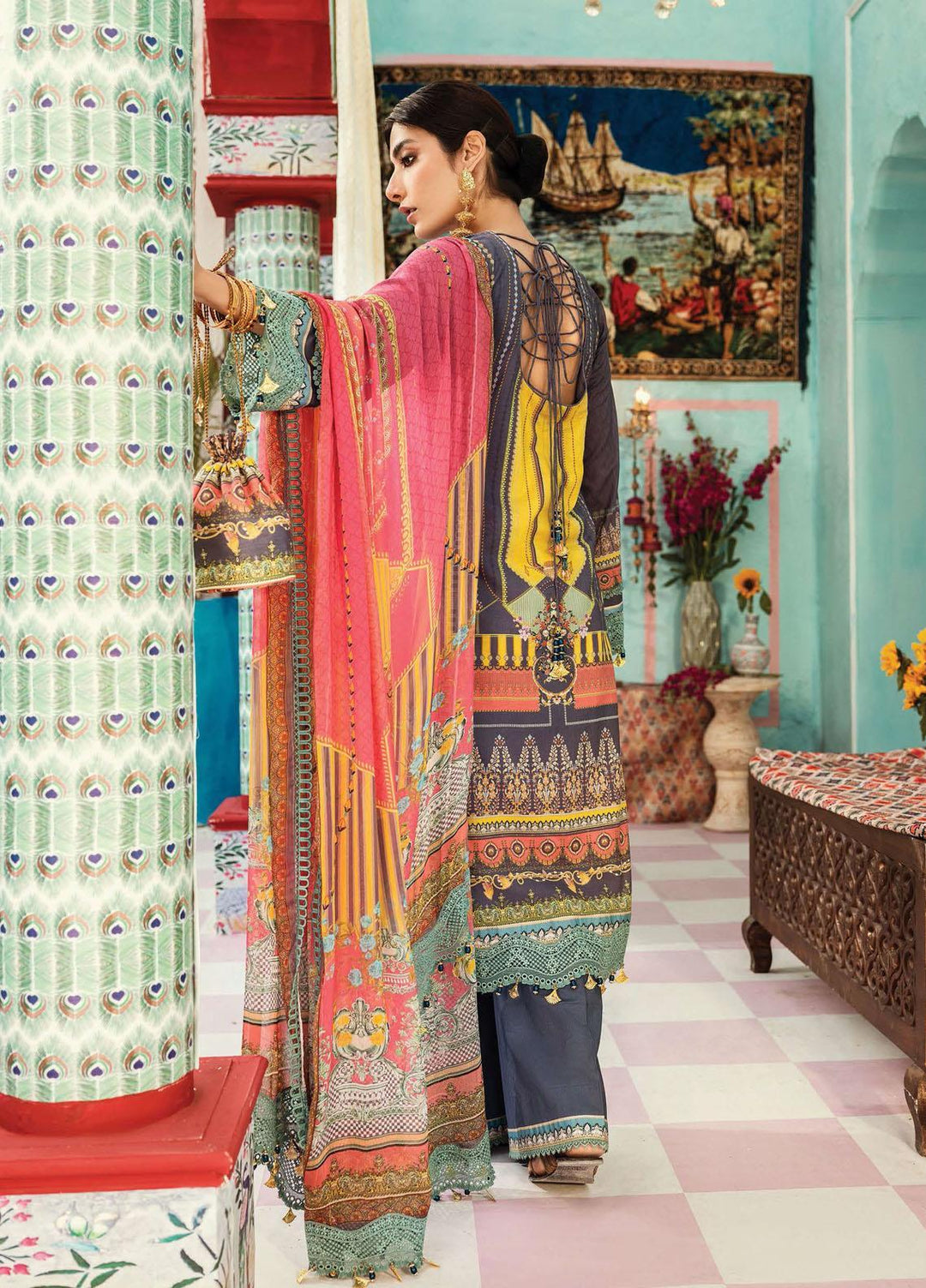 Florence Meherbano By Rang Rasiya Embroidered Lawn Suits Unstitched 3 Piece RR21FM 01 Mahabir - Spring / Summer Collection