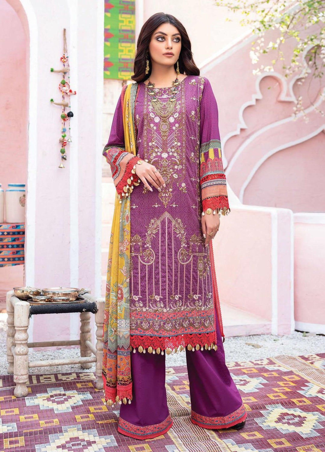 Florence Meherbano By Rang Rasiya Embroidered Lawn Suits Unstitched 3 Piece RR21FM 04 Rajagi - Spring / Summer Collection