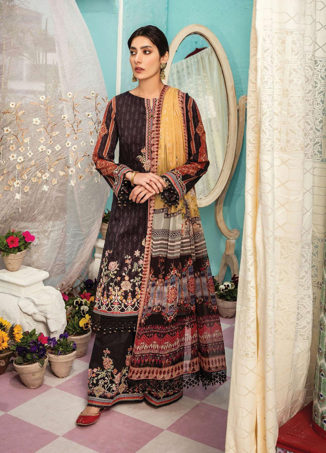 Florence Meherbano By Rang Rasiya Embroidered Lawn Suits Unstitched 3 Piece RR21FM 06 Akbari - Spring / Summer Collection