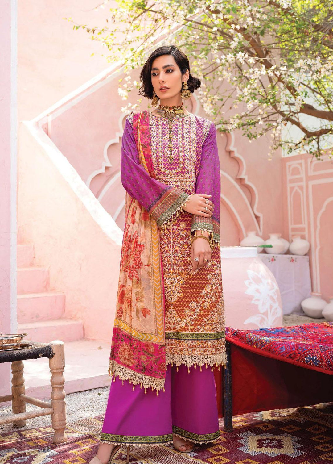Florence Meherbano By Rang Rasiya Embroidered Lawn Suits Unstitched 3 Piece RR21FM 07 Raga - Spring / Summer Collection
