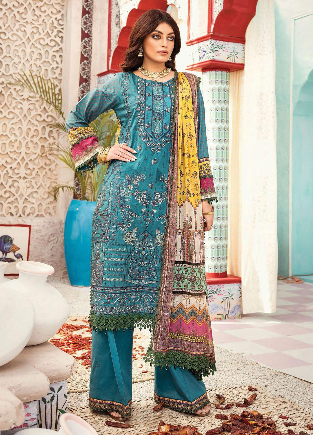Florence Meherbano By Rang Rasiya Embroidered Lawn Suits Unstitched 3 Piece RR21FM 10 Virsa - Spring / Summer Collection