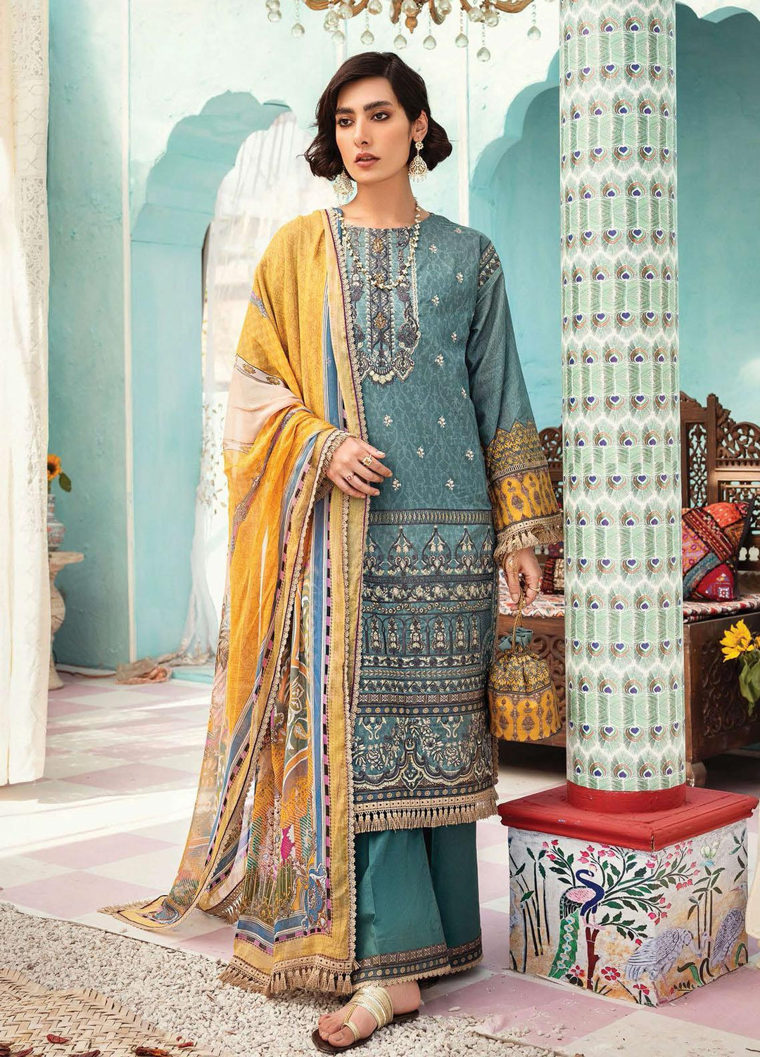Florence Meherbano By Rang Rasiya Embroidered Lawn Suits Unstitched 3 Piece RR21FM 15 Veehari - Spring / Summer Collection