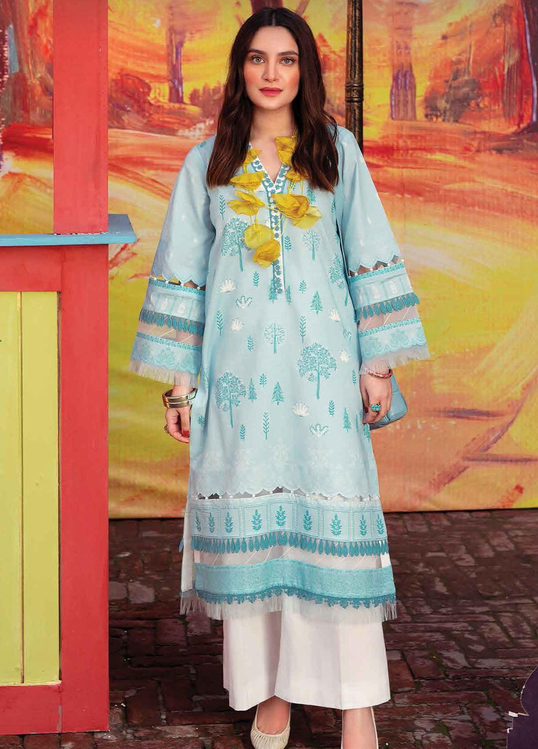 Lifestyle By Rang Rasiya Printed Lawn  Unstitched Kurti RR22PL 13 Sea Salt - Summer Collection