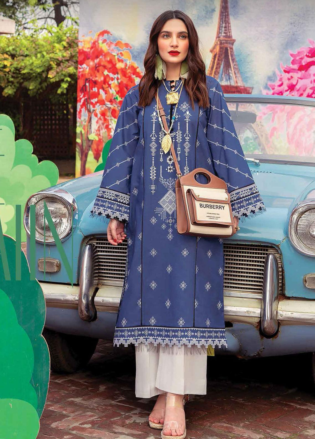 Lifestyle By Rang Rasiya Printed Lawn  Unstitched Kurti RR22PL 14 Blue Hawaiian - Summer Collection