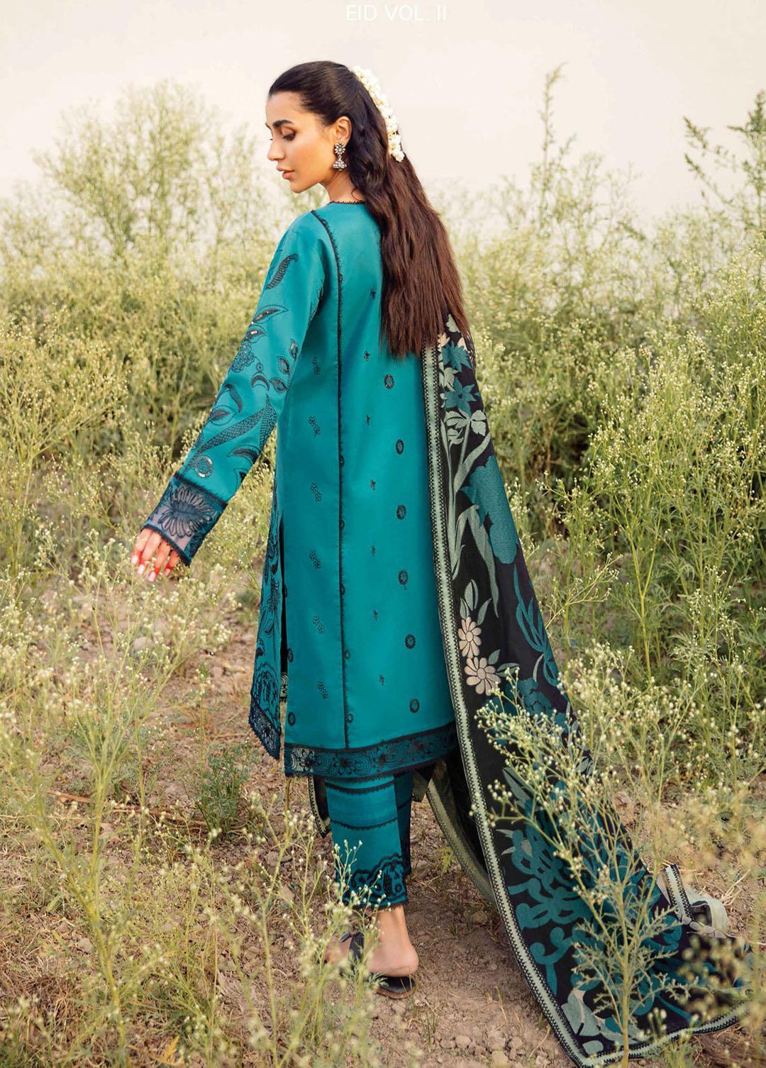 Maskan By Rang Rasiya Embroidered Lawn Suits Unstitched 3 Piece RR22M 01 Peridot - Eid Collection