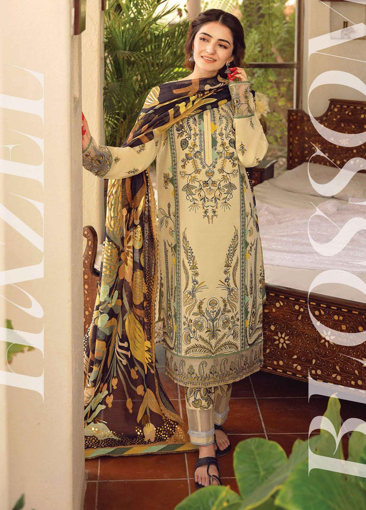 Maskan By Rang Rasiya Embroidered Lawn Suits Unstitched 3 Piece RR22M 06 Hazel Blossom - Eid Collection