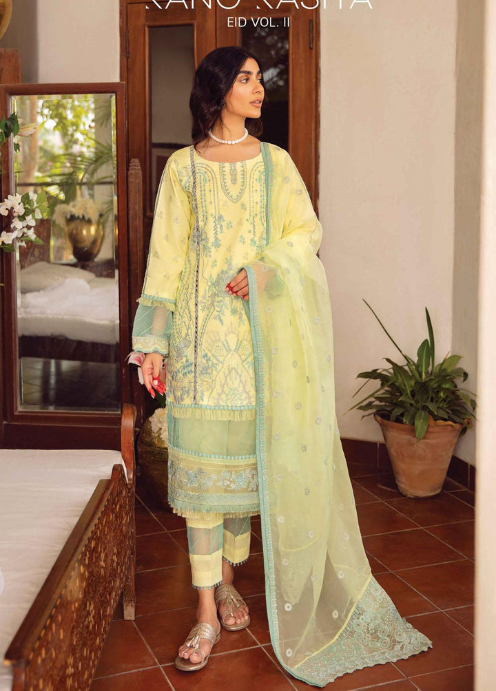 Maskan By Rang Rasiya Embroidered Lawn Suits Unstitched 3 Piece RR22M 08 Daffodil - Eid Collection
