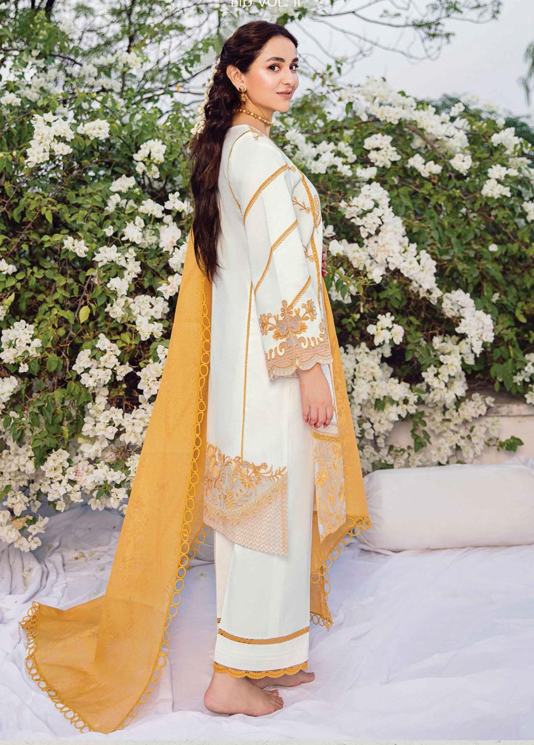 Maskan By Rang Rasiya Embroidered Lawn Suits Unstitched 3 Piece RR22M 09 Butterscotch - Eid Collection